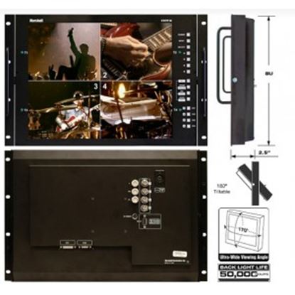 Picture of V-R171P-4A-PAL 17' Rack Mountable LCD Monitor with Quad Splitter & Switcher, PAL format only